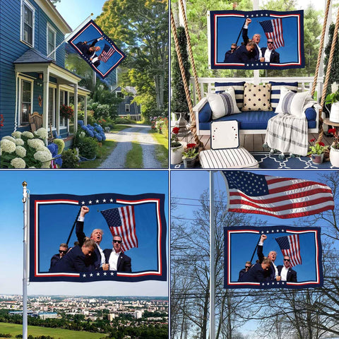 KimSouthD flag outdoors shows fade and UV resistance for lasting color.
