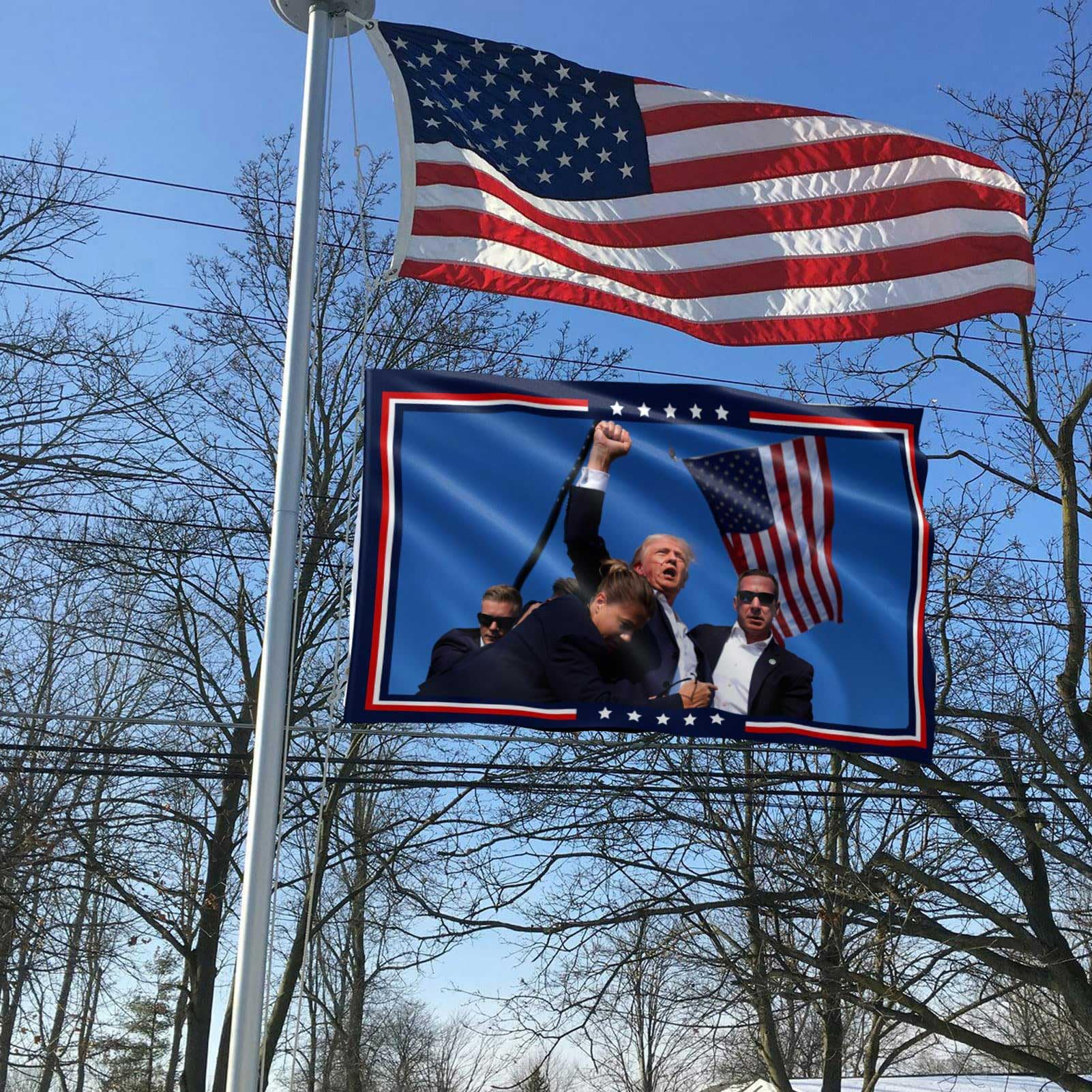 KimSouthD heavy-duty flag attached to a truck illustrates durable on-the-road visibility.