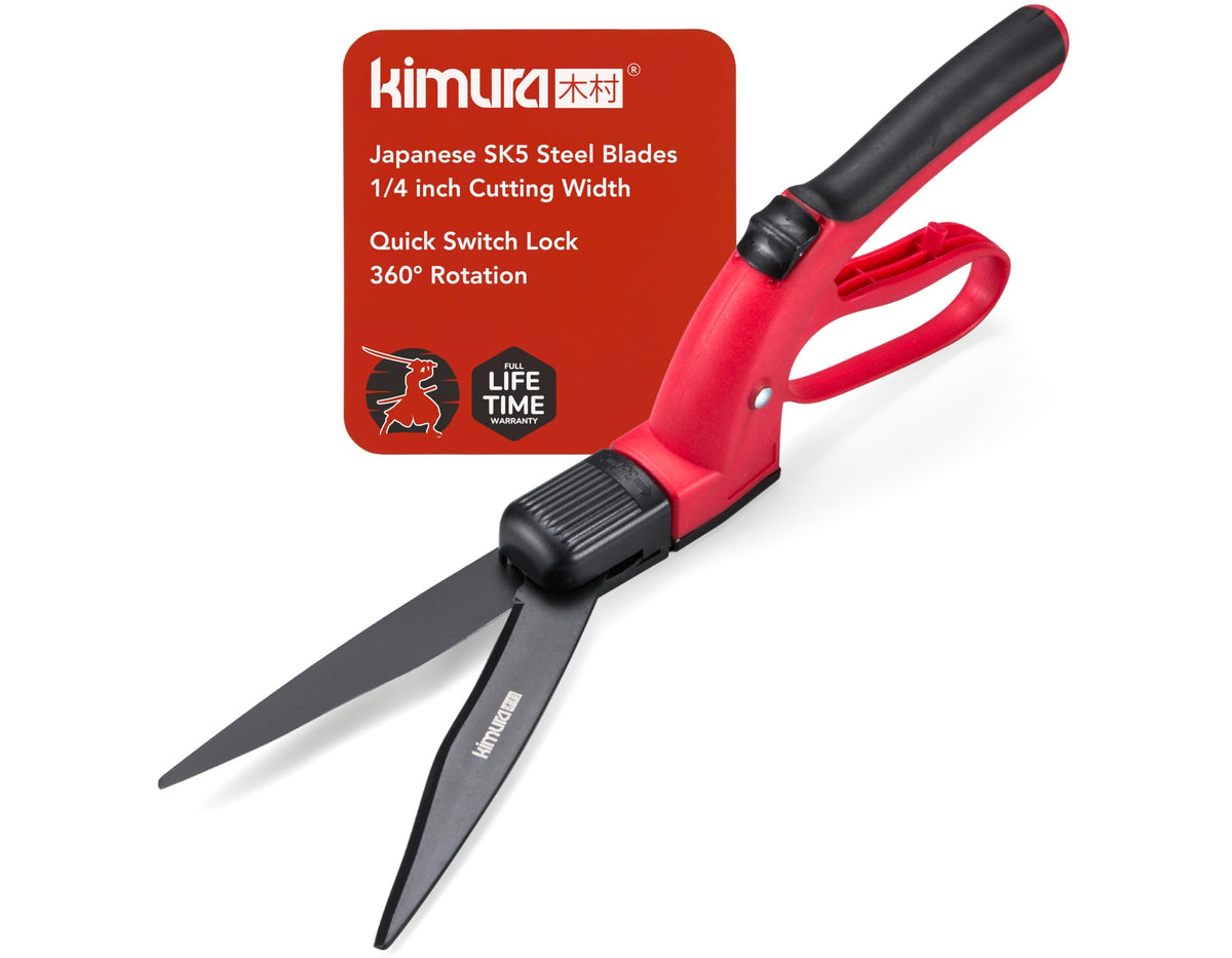 Kimura Pro Grass Shears with 360 head for precise edging and trimming