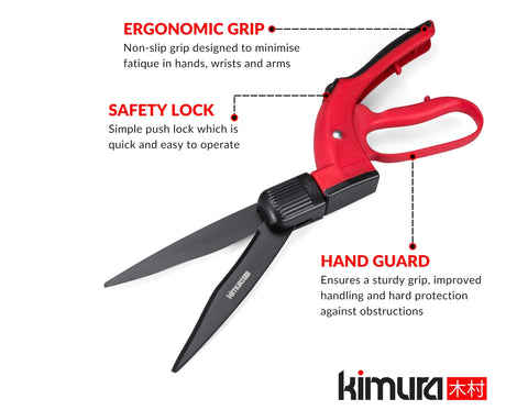 Kimura Pro Grass Shears showcasing lightweight ergonomic handles for comfortable use