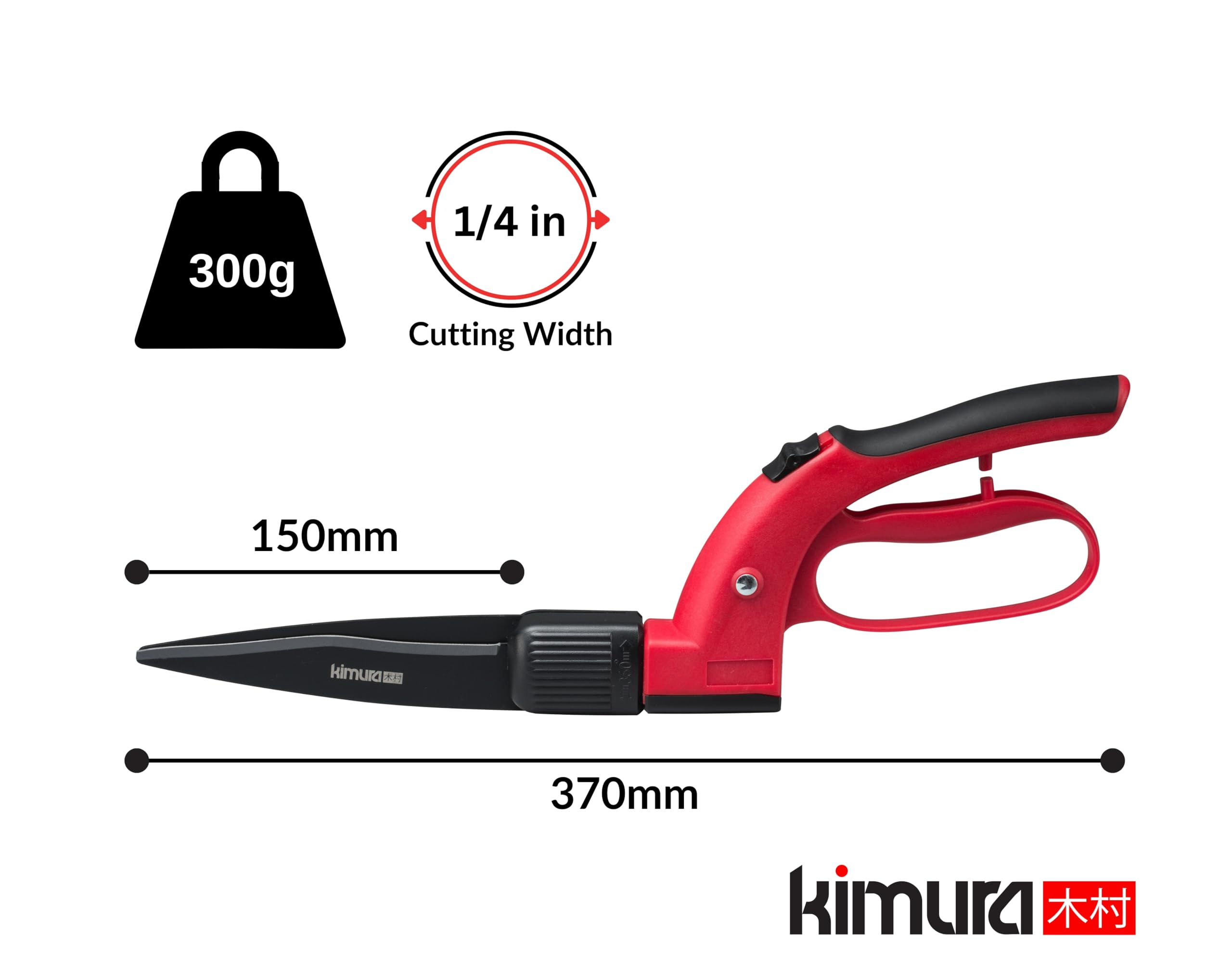 Kimura Pro Grass Shears with PTFE coating for smooth glide and reduced buildup