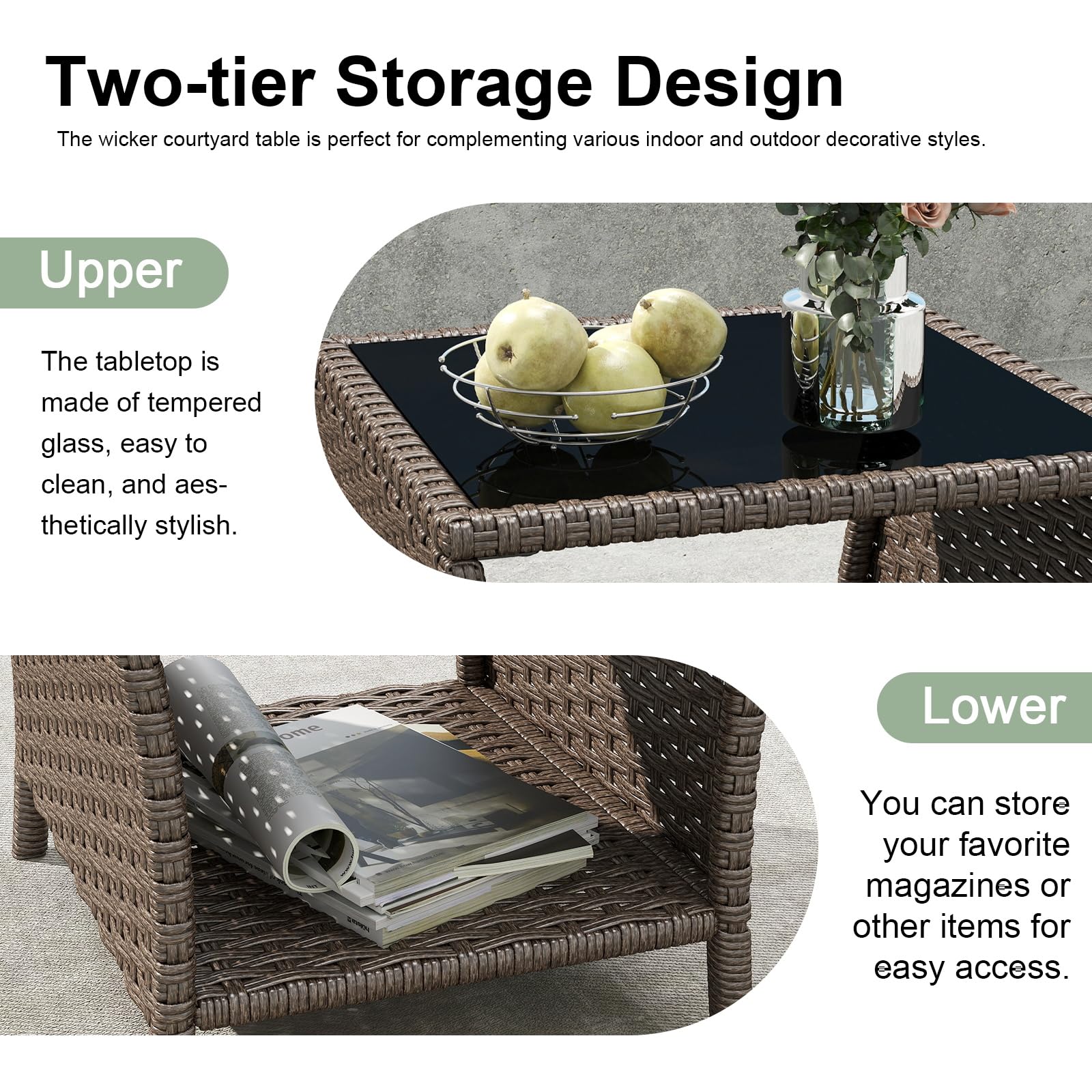 Kinbor UV-resistant wicker resists sun for longer outdoor use.