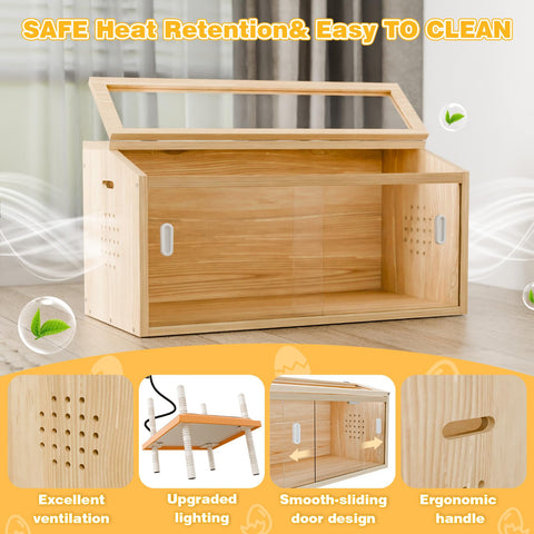 Kinchoix Brooder Box front doors enable easy feeding and cleaning.