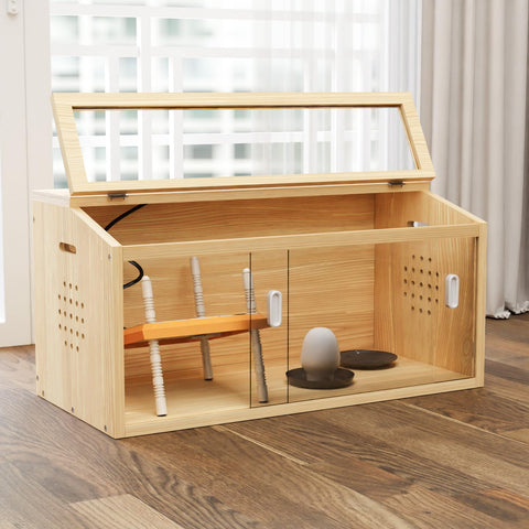 Kinchoix Brooder Box sturdy wood construction avoids toxic glues for safe housing.