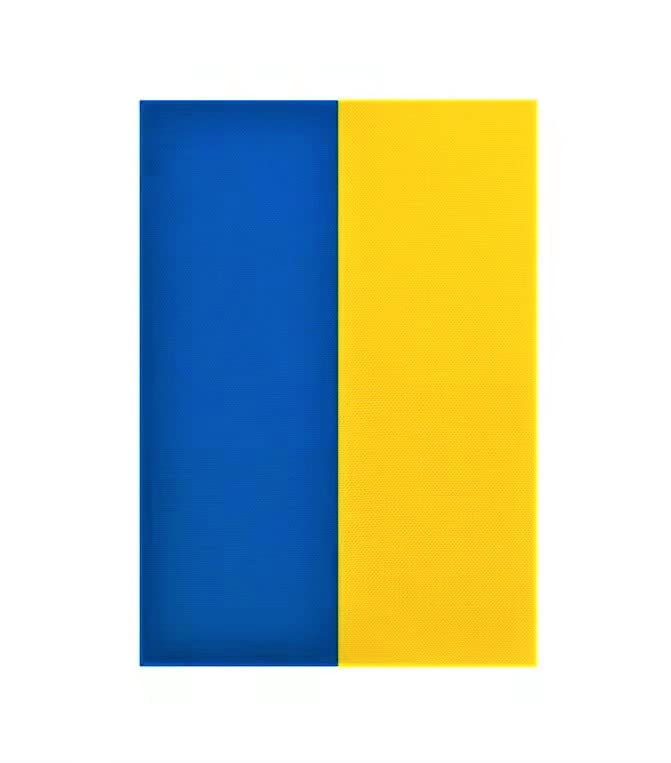 Kind Girl Ukraine flag 12x18 back view, double-sided display for versatile outdoor use.