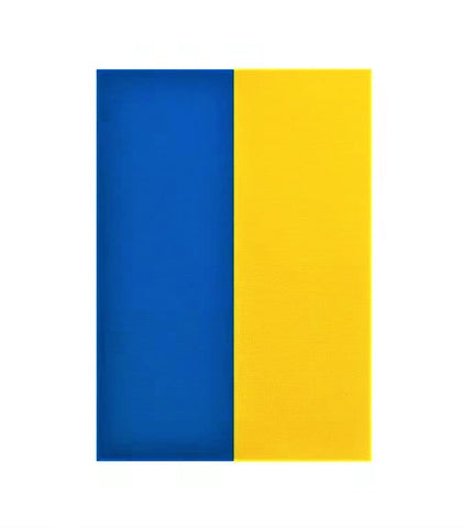 Kind Girl Ukraine flag 12x18 back view, double-sided display for versatile outdoor use.