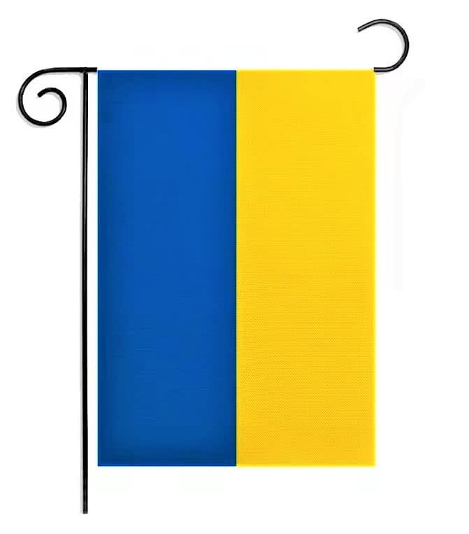 Kind Girl Ukraine flag, 12x18, front view fluttering for garden décor and pride.