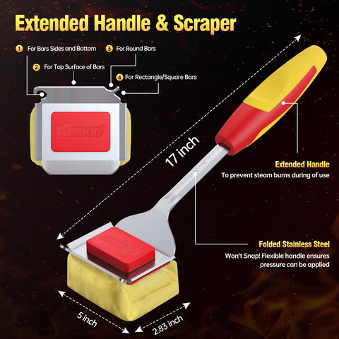 Kindoo aramid fabric brush head resists heat and wear.