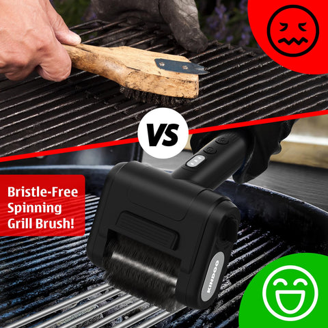 Kindoo grill brush 3000mAh battery delivers longer cleaning sessions