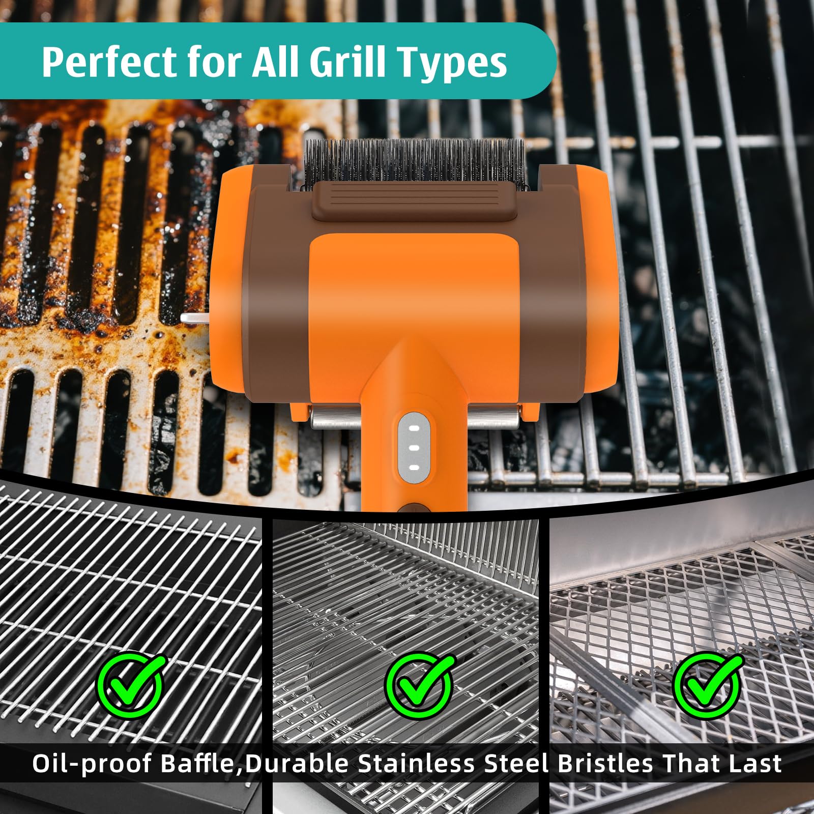 Kindoo outdoor grill cleaning in action on a classic BBQ