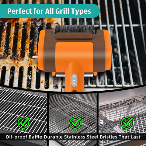 Kindoo outdoor grill cleaning in action on a classic BBQ