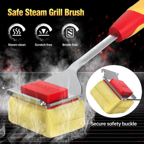 Kindoo replaceable brush head keeps grilling gear ready for frequent use.