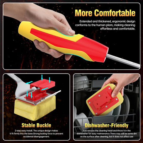 Kindoo safety clip and removable head provide secure, stable operation.