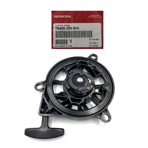 Kindza recoil starter label close-up highlighting OEM quality.