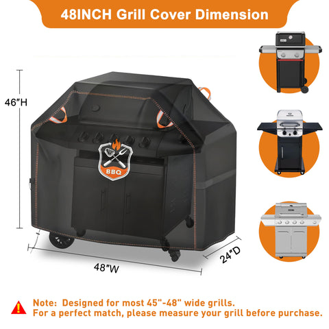 Kinetrail heavy-duty oxford fabric grill cover stands up to sun and wind.