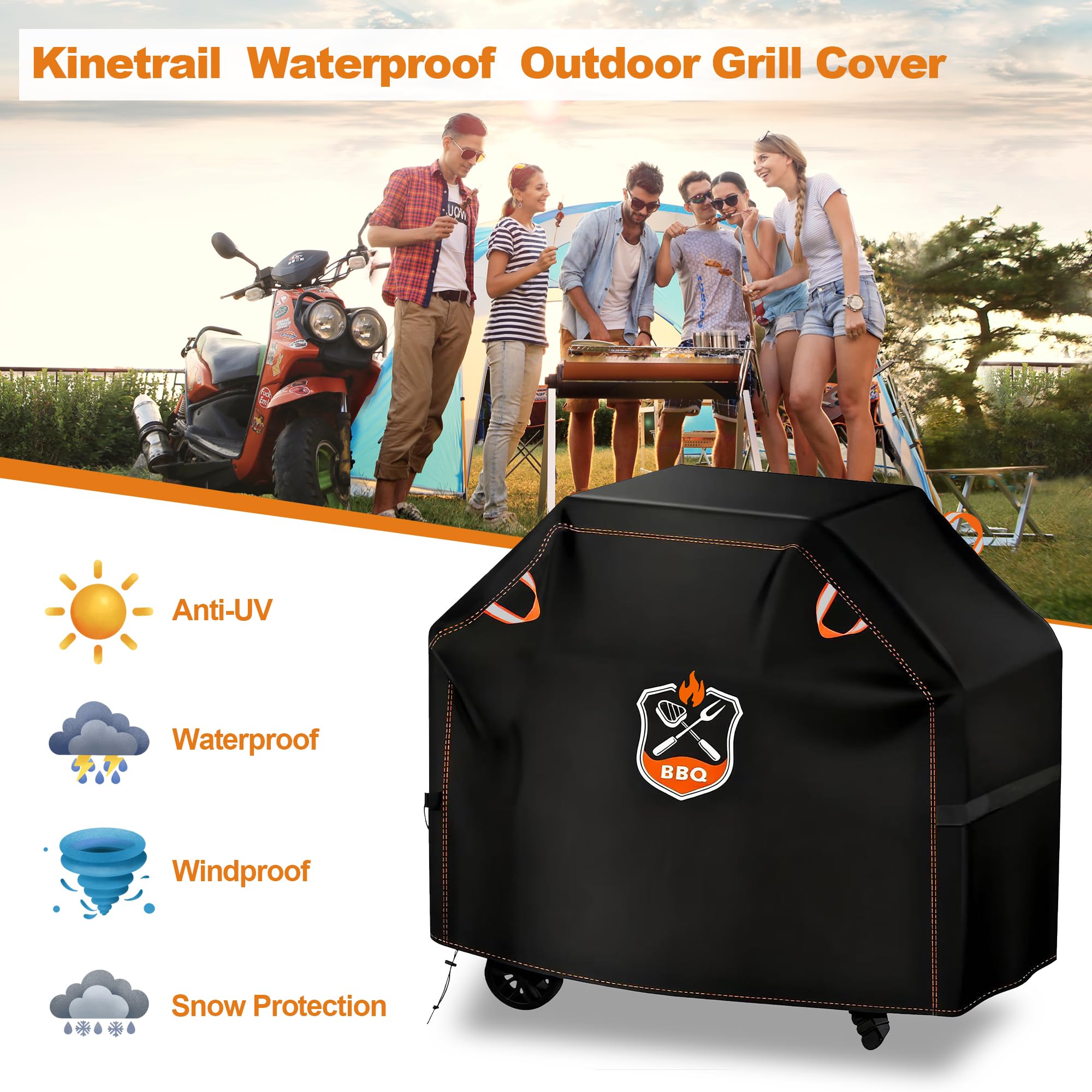 Kinetrail wide compatibility fits Weber, Char-Broil, Nexgrill and more.