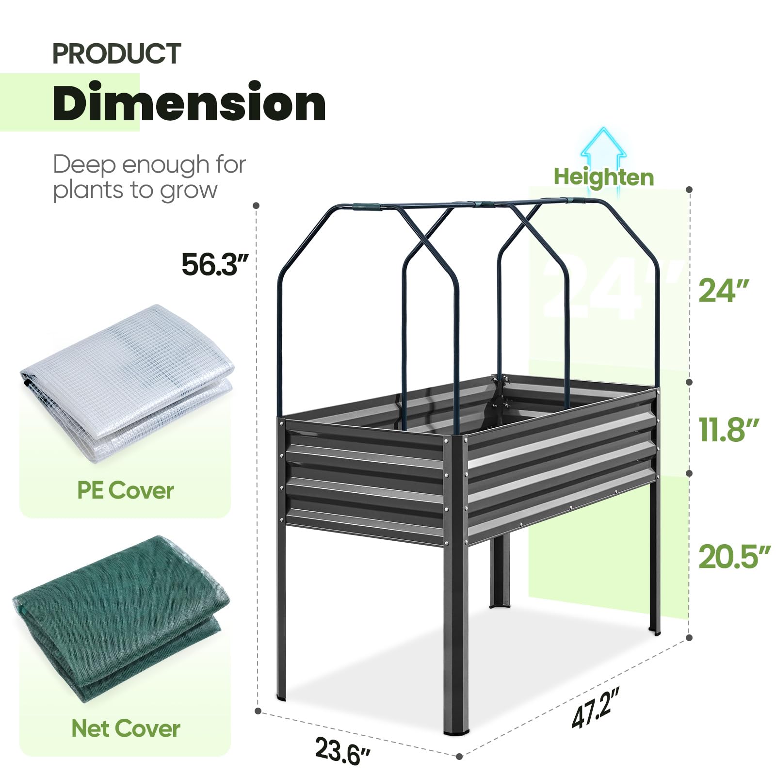 KING BIRD 50-gallon soil capacity supports robust planting options.