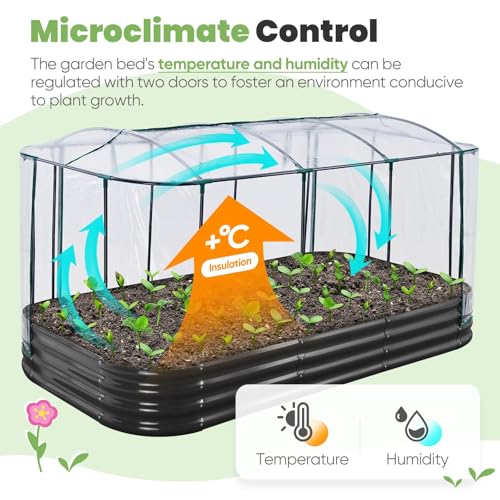 King Bird dual zippered screen doors allow airflow while guarding plants against pests.