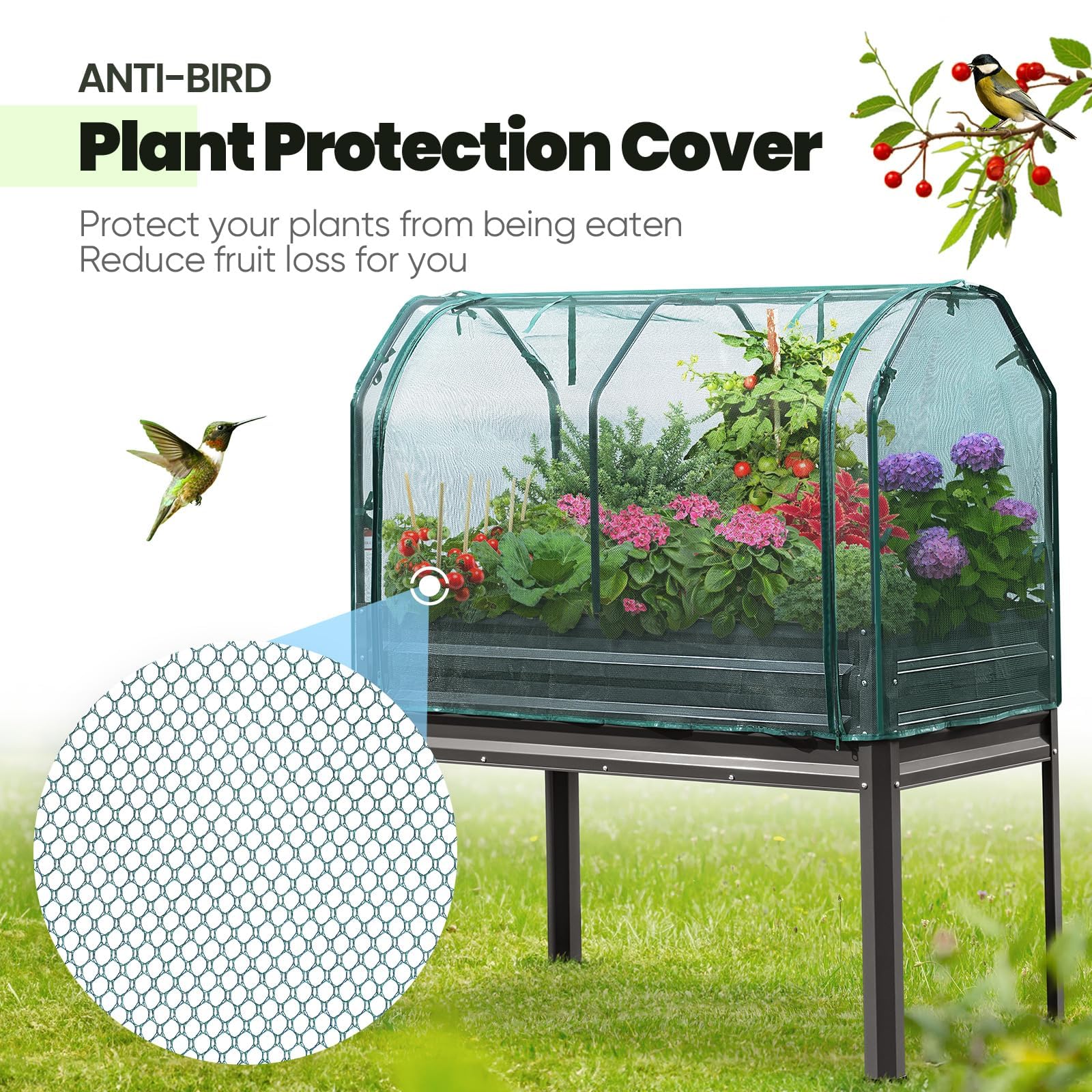 KING BIRD elevated planter box on legs for easy gardening access