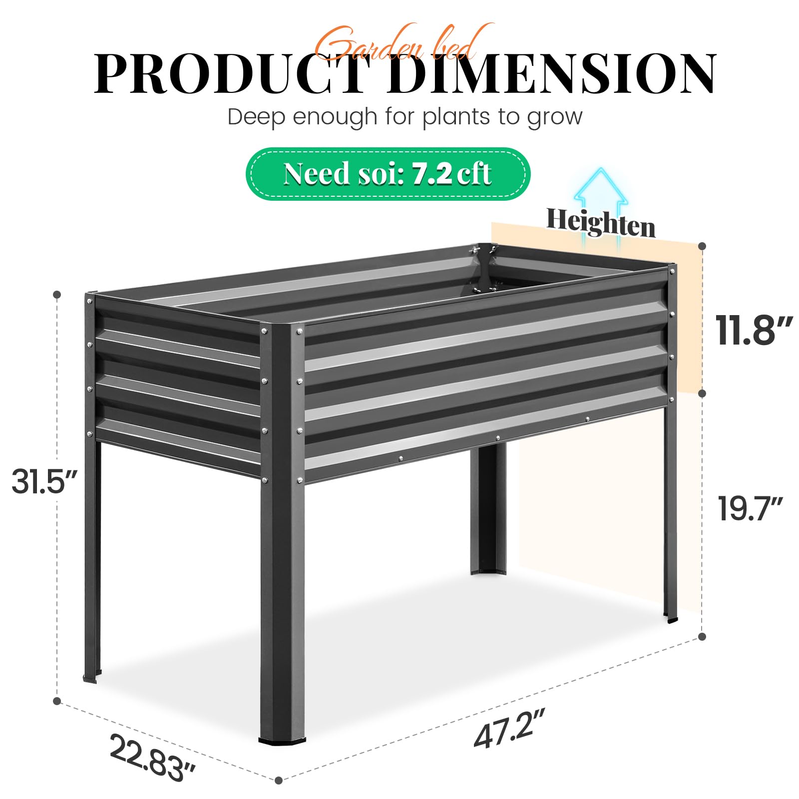 KING BIRD ergonomic height of 31.5 inches reduces bending