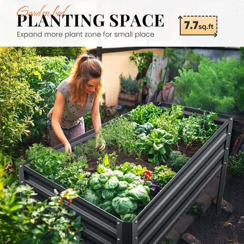 KING BIRD galvanized elevated planter box ready for durable outdoor use