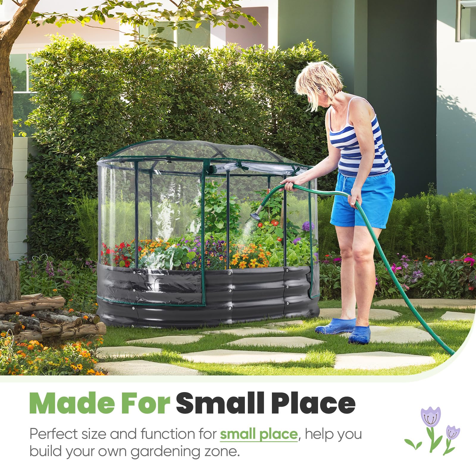  KING BIRD galvanized steel raised bed highlighting durability and safety edges