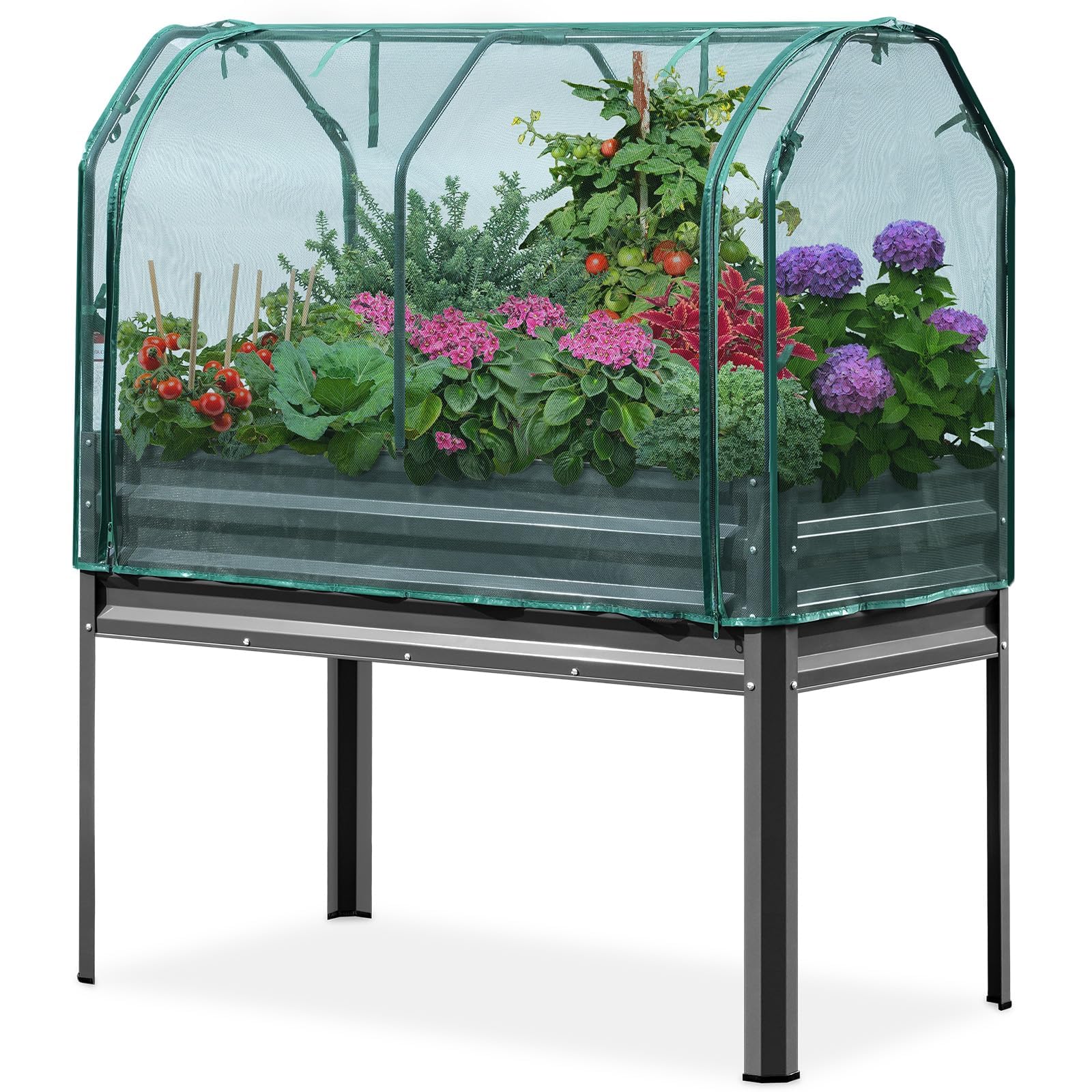 KING BIRD large raised garden bed with netting protects plants outdoors