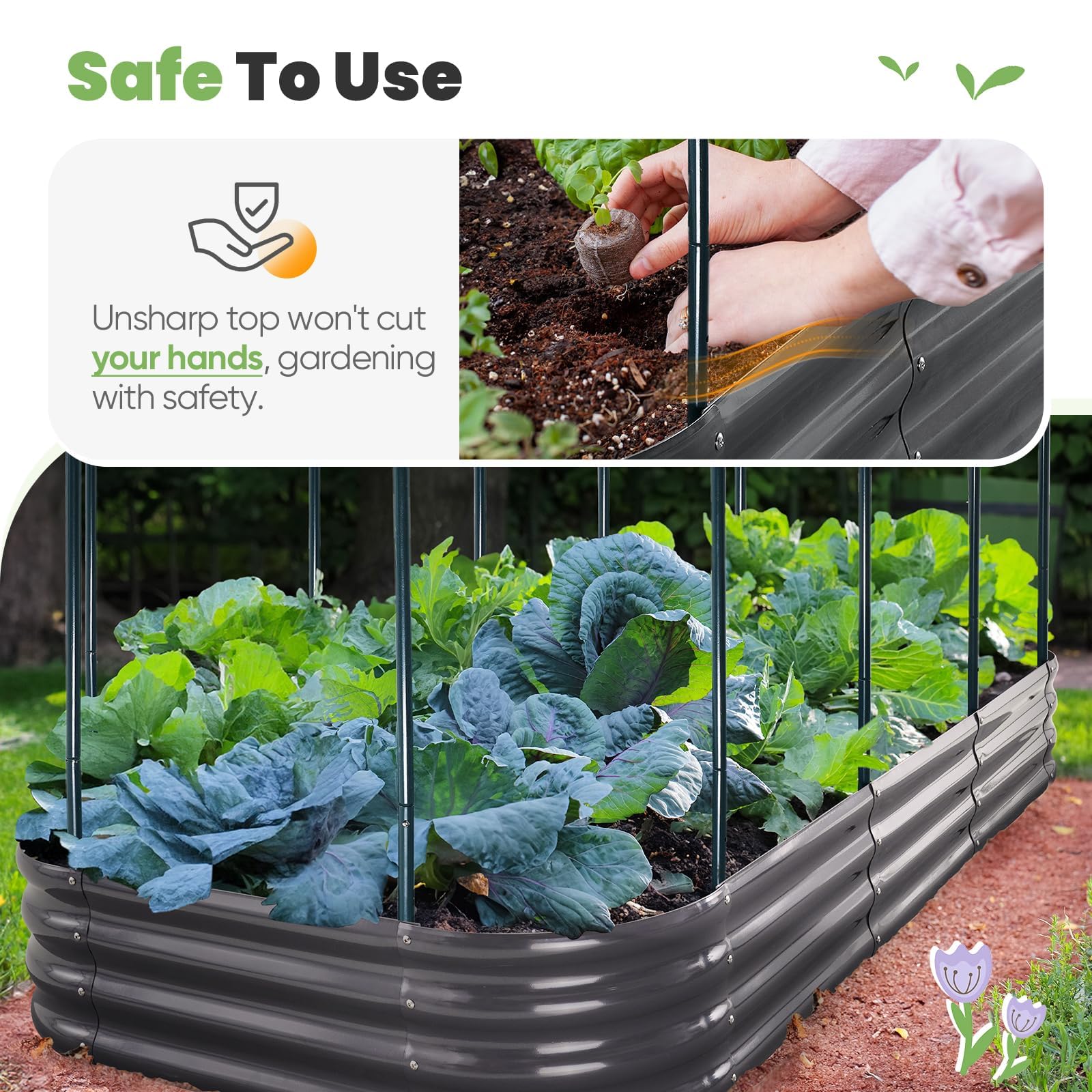 King Bird outdoor garden box dimensions suit vegetables, flowers, and herbs.