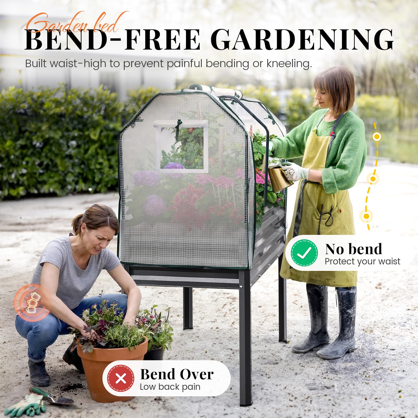 King Bird raised bed with zippered doors for easy plant maintenance.