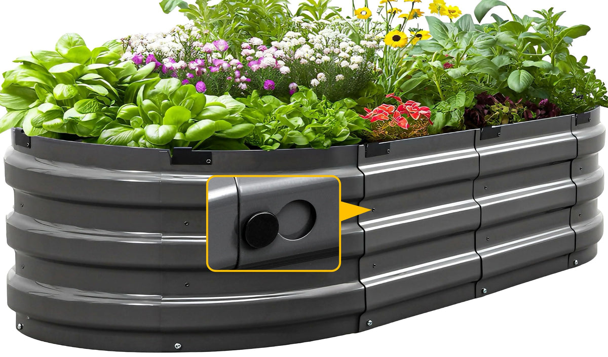 KING BIRD raised garden bed in assembly mode showing quick interlocking panels