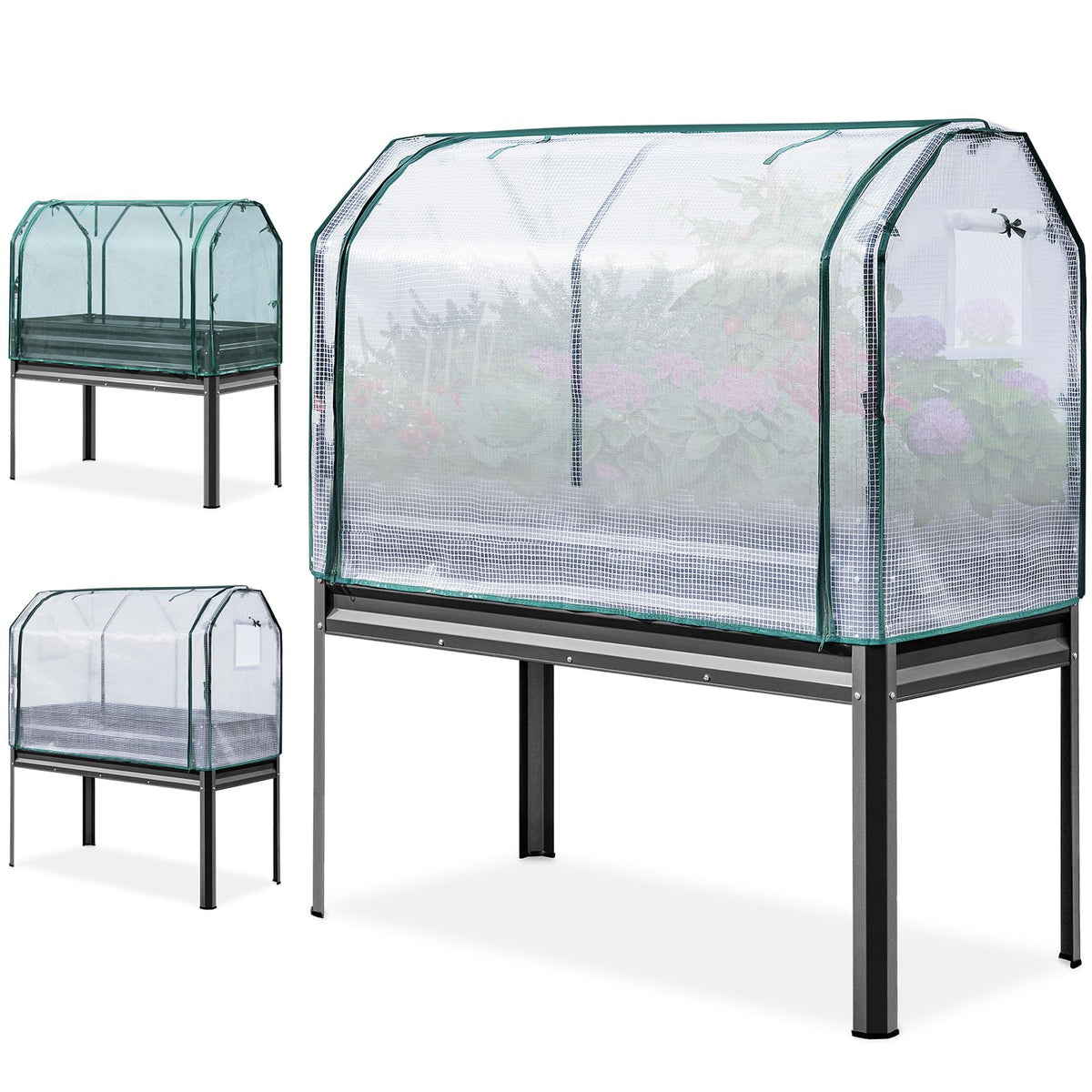 KING BIRD raised garden bed side view shows sturdy legs for easy planting.