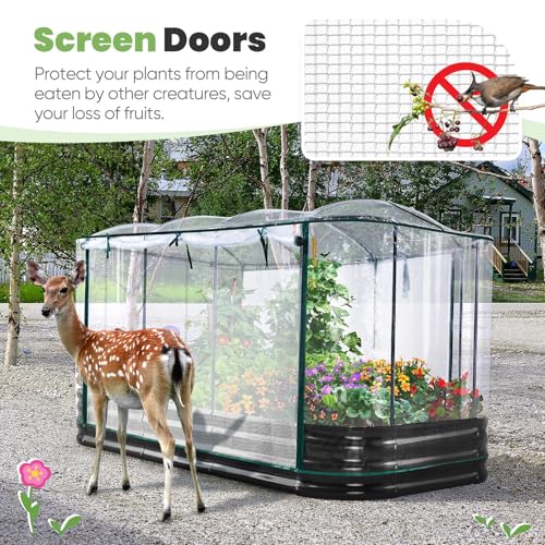 King Bird secure-fit cover with extended edges keeps small animals out.
