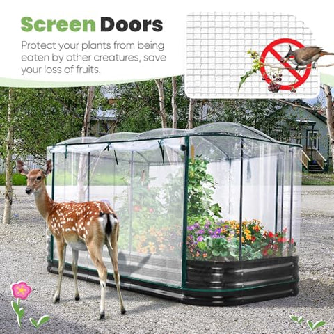 King Bird secure-fit cover with extended edges keeps small animals out.