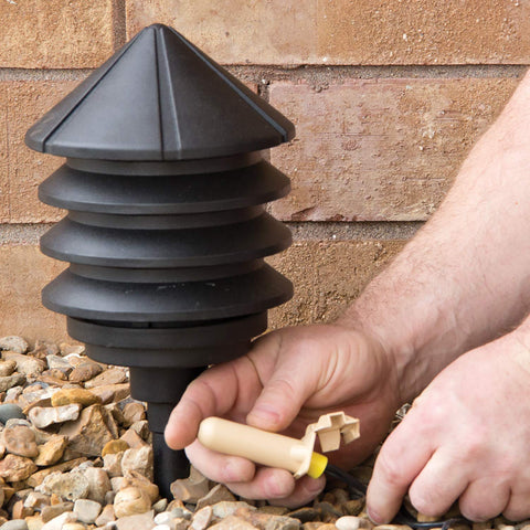 DryConn GTSR with yellow nut shows rugged weatherproof connection for irrigation