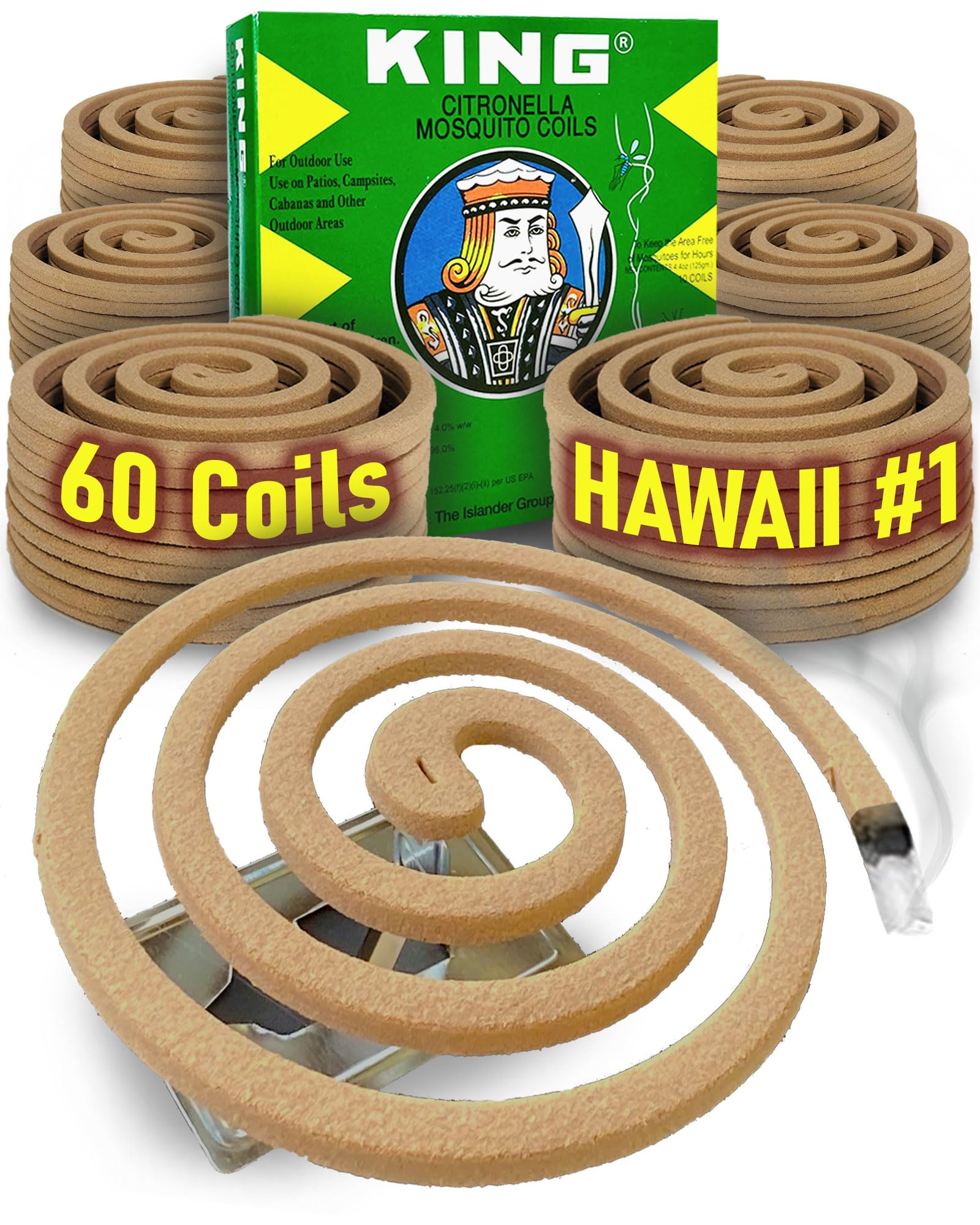 King Mosquito Coils 60-coil pack provides long-lasting outdoor protection for patios and campsites