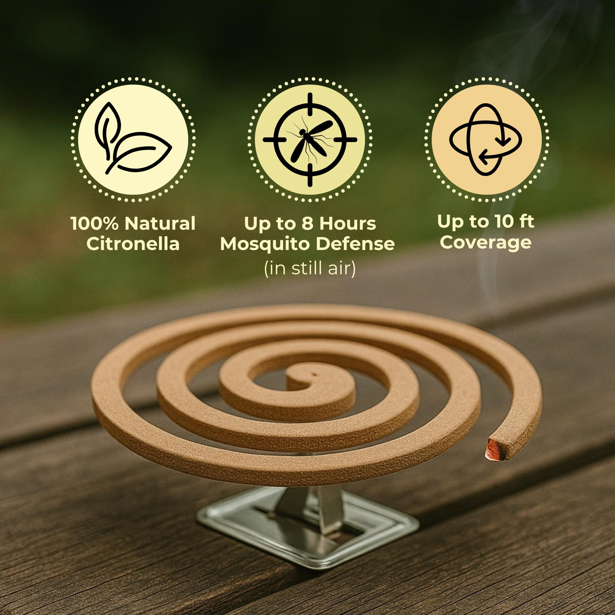 King Mosquito Coils metal stands provide stable, quick setup for outdoor protection