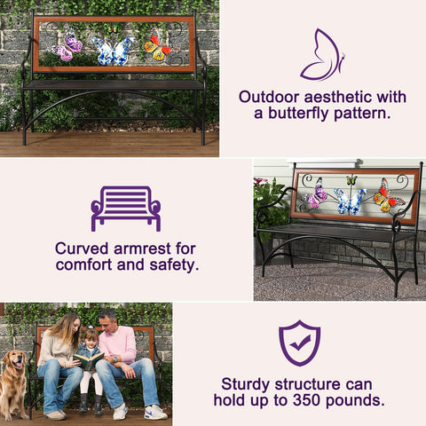 KINGBO butterfly-pattern backrest adds vintage charm to patios