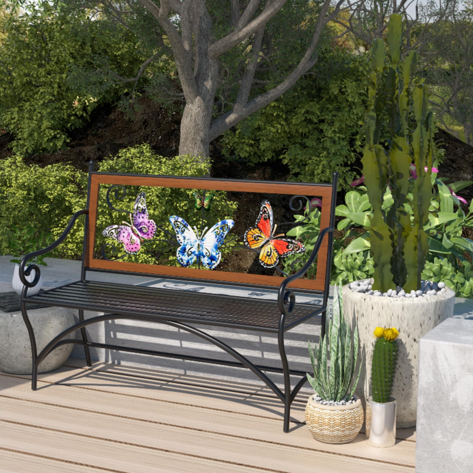 KINGBO porch bench on balcony complements outdoor spaces