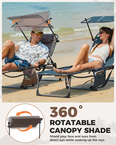 KingCamp chaise offers five reclining angles to match your preferred lounging angle.