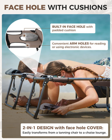 KingCamp tanning chair lightweight at 14.1 pounds for on-the-go use.
