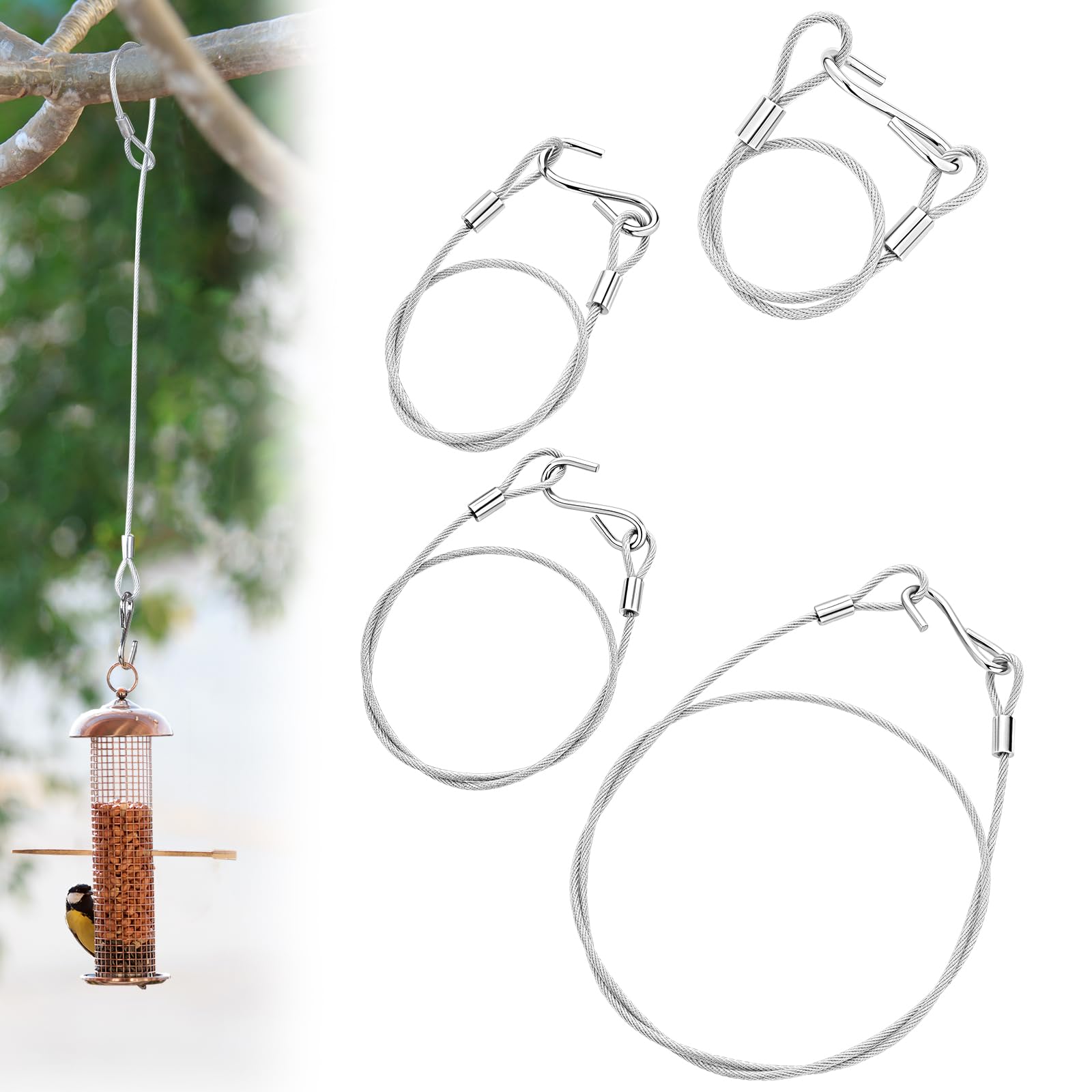 Kingdder four-piece bird feeder hangers package for versatile outdoor use.