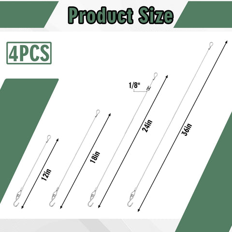 Kingdder S-hook and cable close-up demonstrates easy installation.