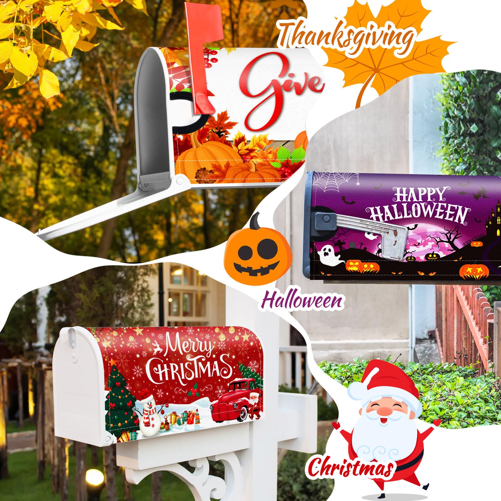 Kingdder Halloween mailbox cover adds festive charm and protection.