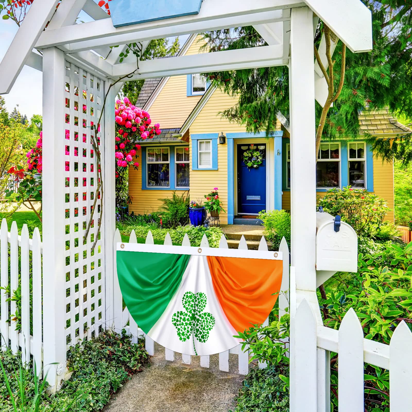Bright color flags brighten any St. Patrick's Day celebration.