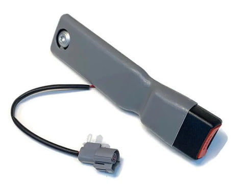 Kingdom Harvest driver buckle left gray installation view for F-150 2015-era models