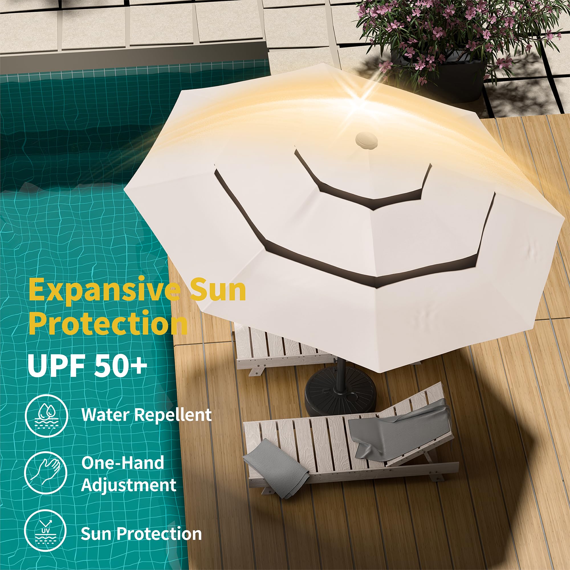 Kingdura easy-crank lift lets you open and close quickly.