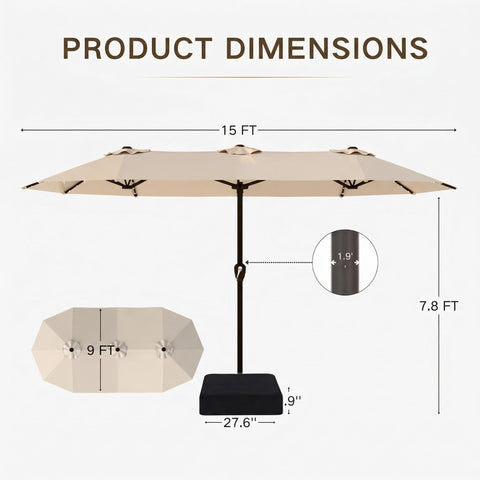 Kingdura 15x9 ft shade area for gatherings