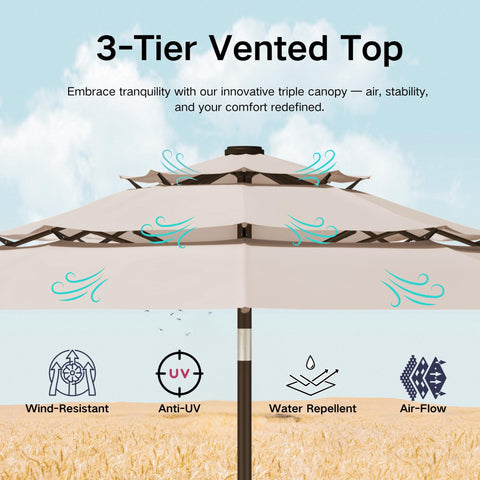 Kingdura vented top design improves airflow and stability in windy conditions.