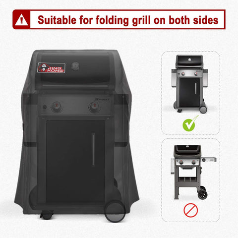 Kingkong 7105 premium grill cover on side view demonstrates windproof fit and durability