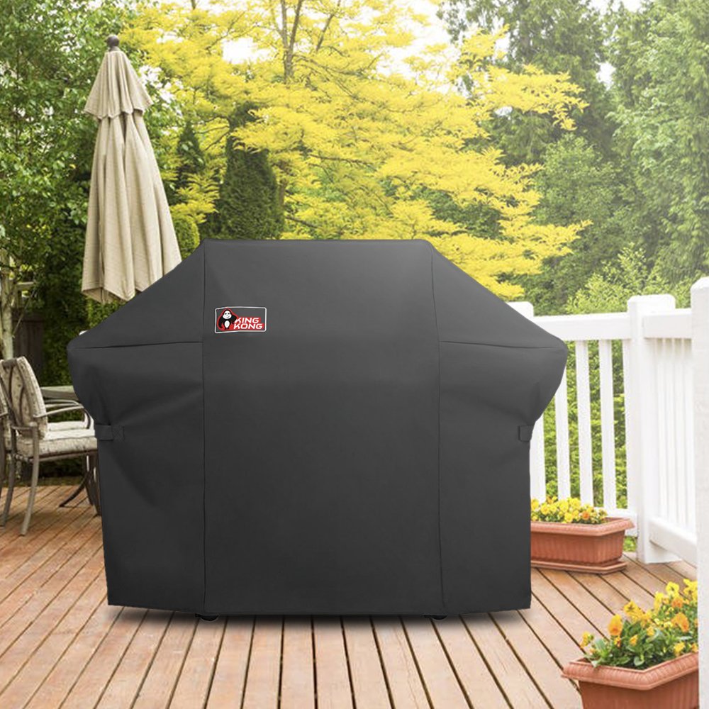 Kingkong 7108 fabric close-up shows durable polyester weave protecting grill.